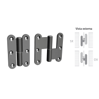 SERIE 219-05 Bandella doppio "T" ad incasso L=71 in acciaio fuso perno inox